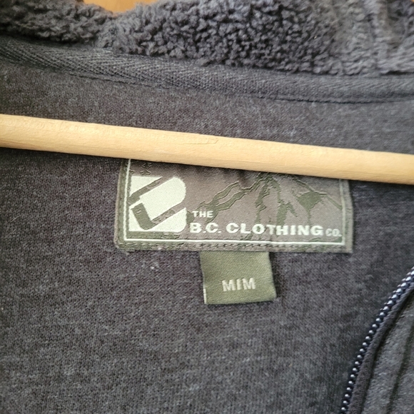 BC Clothing Sherpa Lined Full Zip Hoodie Charcoal Grey Men's Medium - Picture 8 of 14